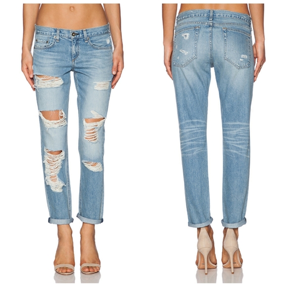 πSOLD Rag & Bone Distressed Boyfriend Jeans in 26 - Picture 2 of 14